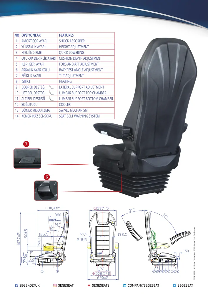 Pneumatické sedadlo řidiče skladem Avantgarde A2