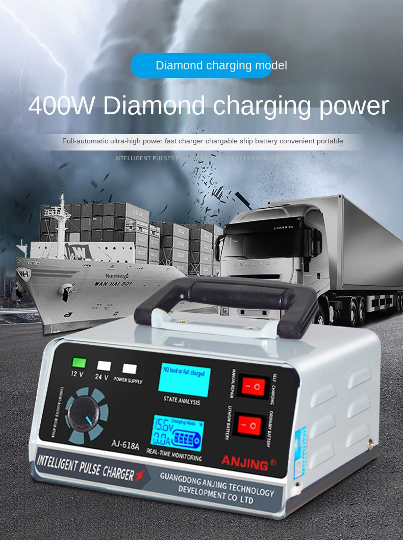 Nabíječka autobaterií - vhodná i pro autobusy 12V/24V - 400W