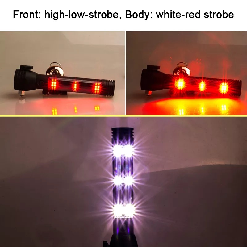 Multifunkční LED svítilna, nůž, alarm, power-banka, kladivo